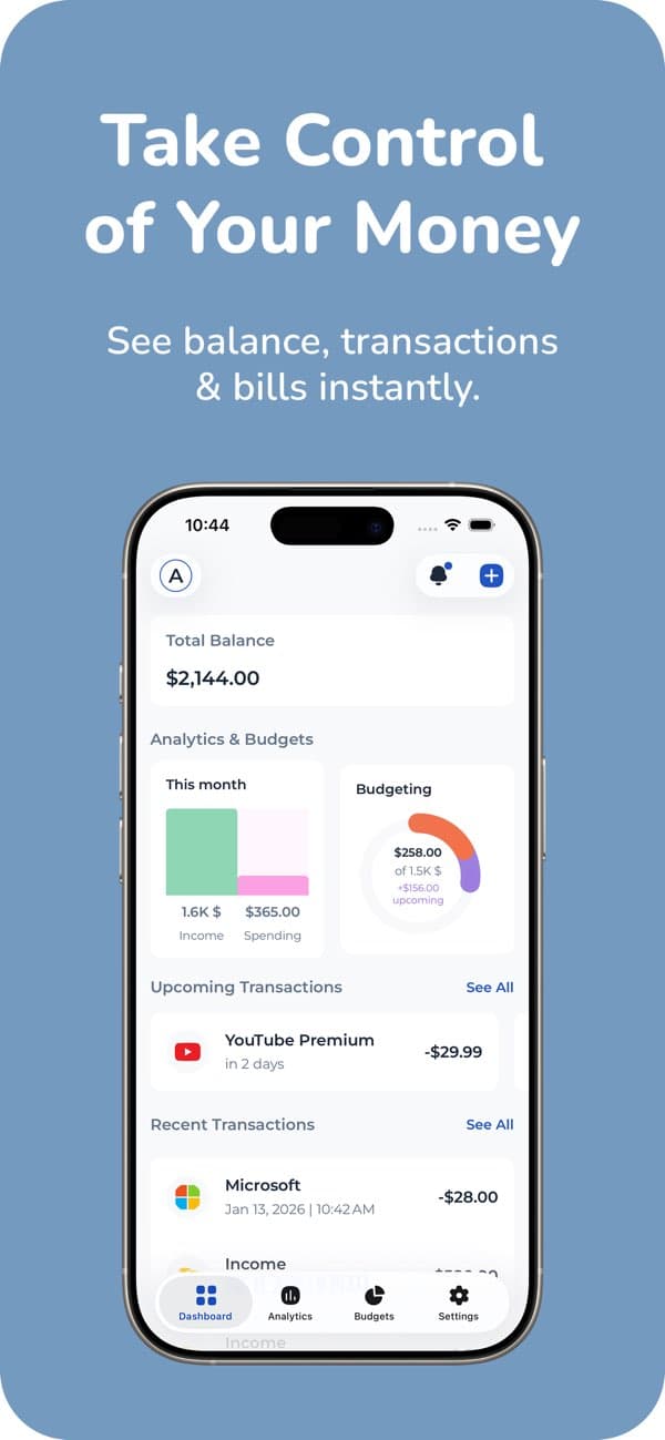 Budgetly app screenshot 1